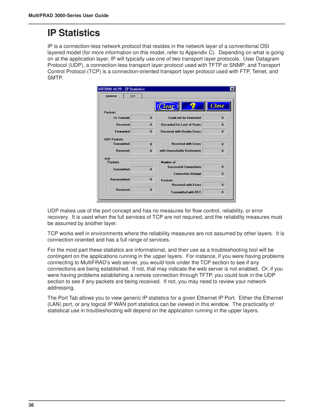 Multitech FR3060, 3100 manual IP Statistics 