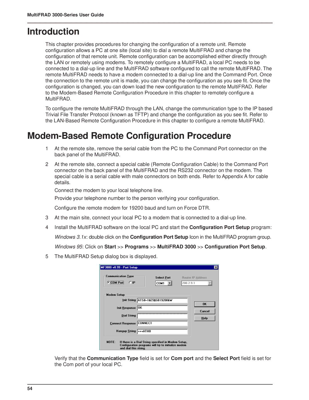 Multitech FR3060, 3100 manual Introduction, Modem-Based Remote Configuration Procedure 