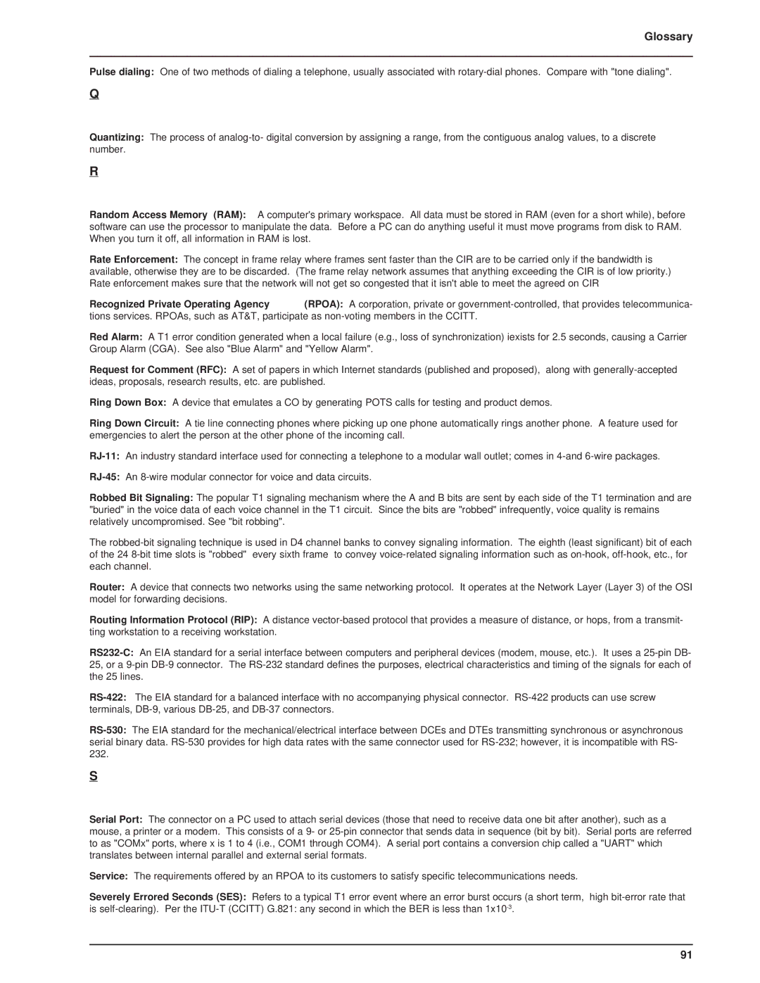 Multitech 3100, FR3060 manual Glossary 