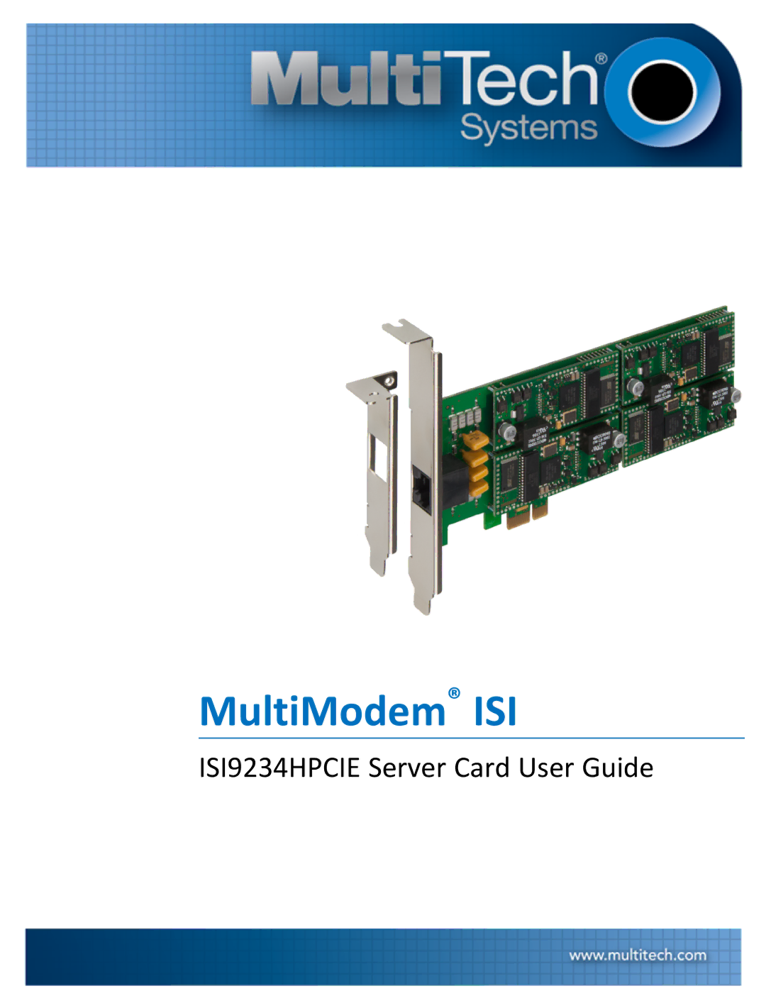 Multitech ISI9234HPCIE manual MultiModem ISI 