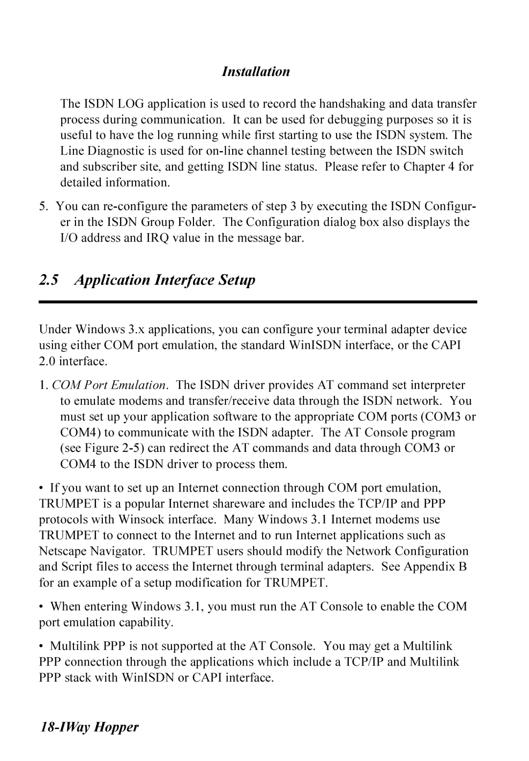 Multitech MT128ISA-UV, MT128ISA-SD, MT128ISA-SV, MT128ISA-UD manual Application Interface Setup 