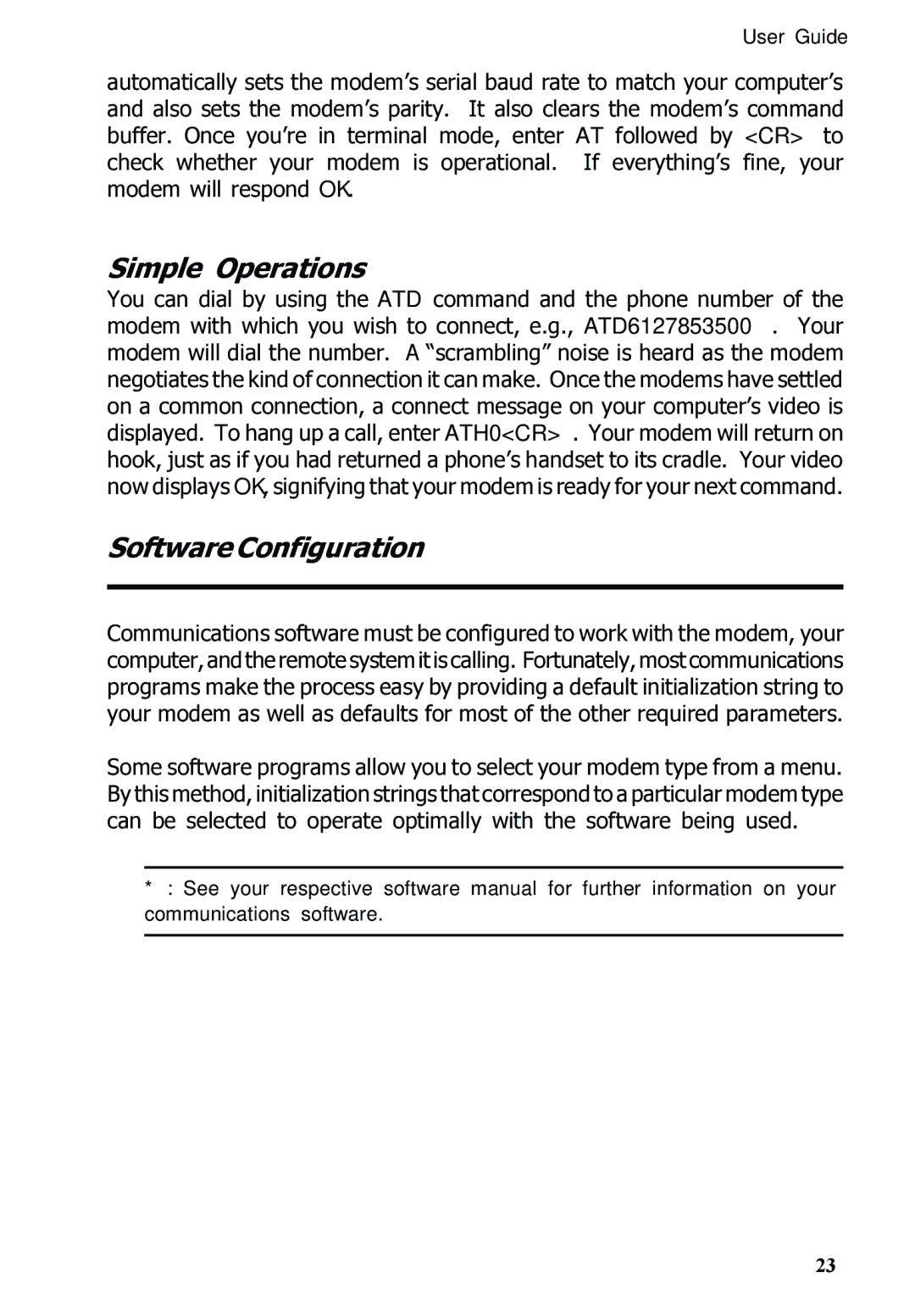 Multitech MT5600ZDXV manual Simple Operations, Software Configuration 