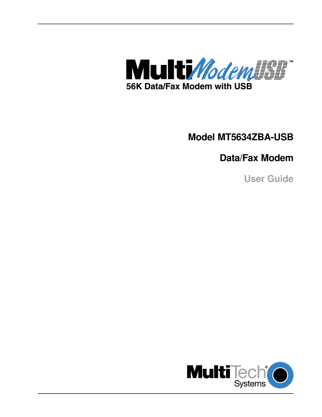 Multitech MT5634ZBA-USB manual User Guide 