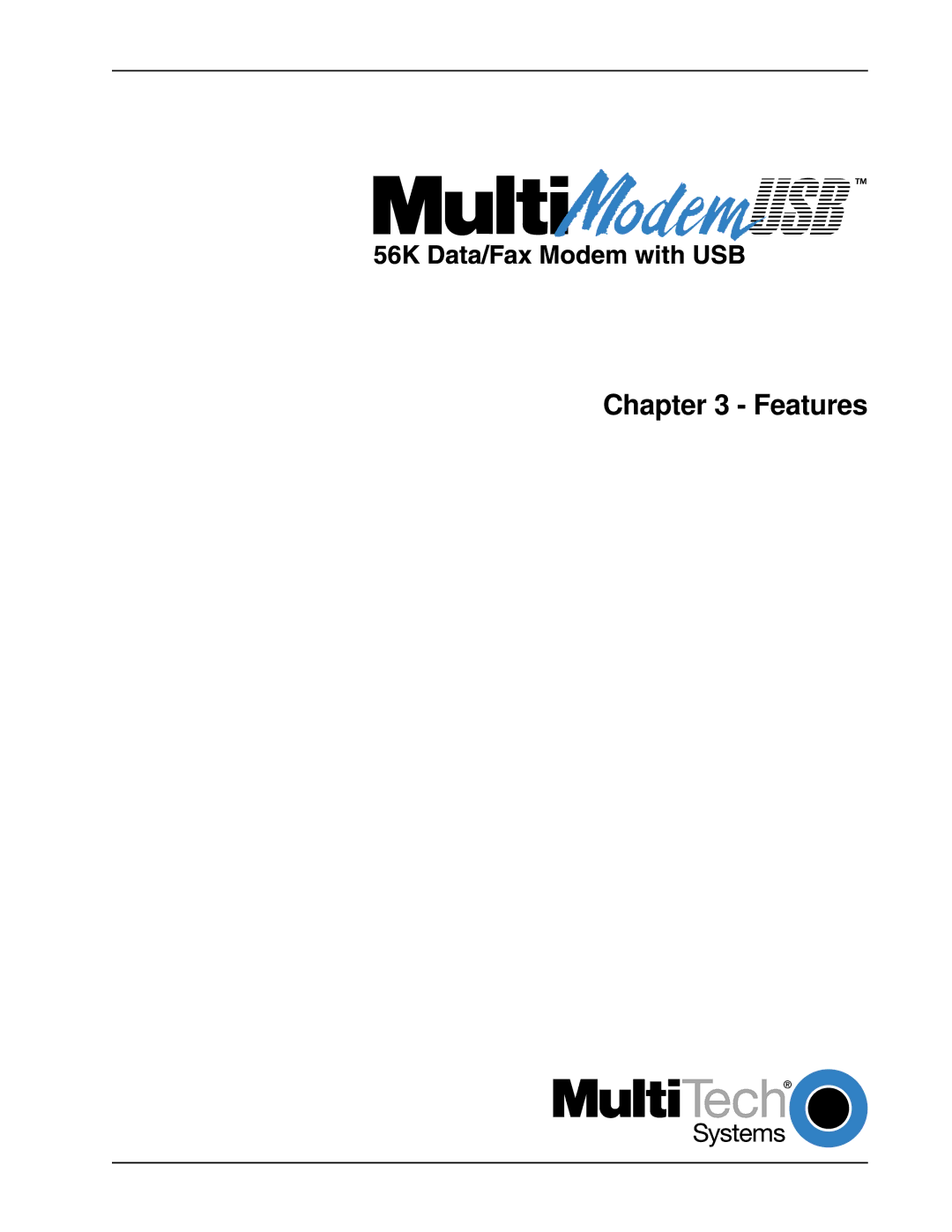 Multitech MT5634ZBA-USB manual Features 