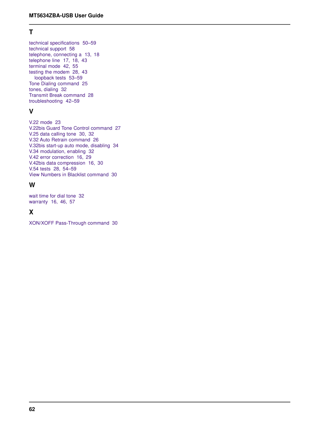 Multitech manual MT5634ZBA-USB User Guide 