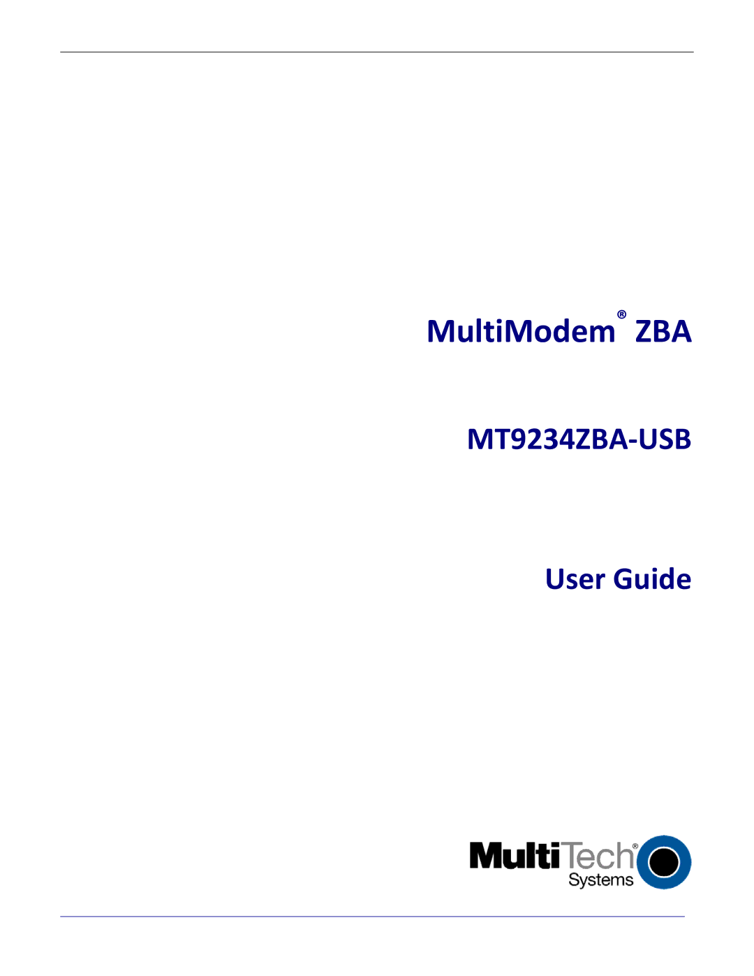 Multitech MT9234ZBA-USB manual MultiModem ZBA 