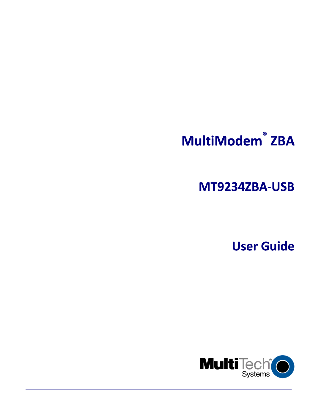 Multitech MT9234ZBA-USB manual MultiModem ZBA, MT9234ZBA‐USB User Guide 