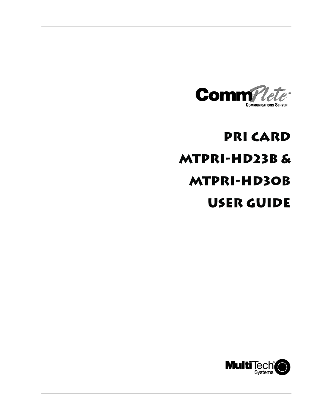 Multitech manual PRI Card MTPRI-HD23B MTPRI-HD30B User Guide 