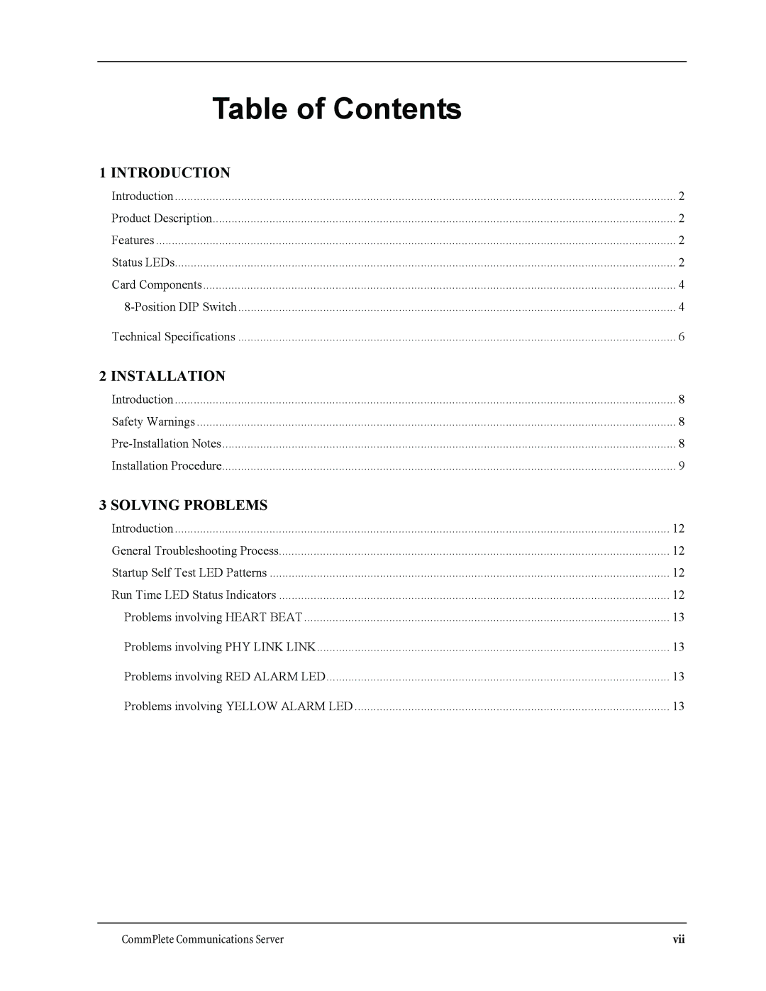 Multitech MTPRI-HD30B manual Table of Contents 