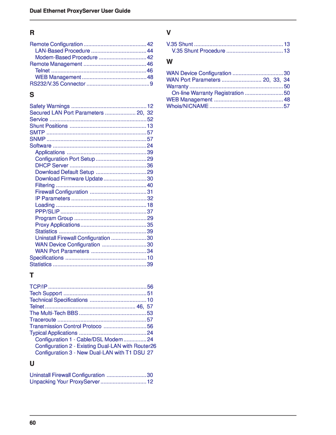 Multitech MTPSR1-120 manual Secured LAN Port Parameters, 20, 33, Configuration 2 - Existing Dual-LAN with Router26 