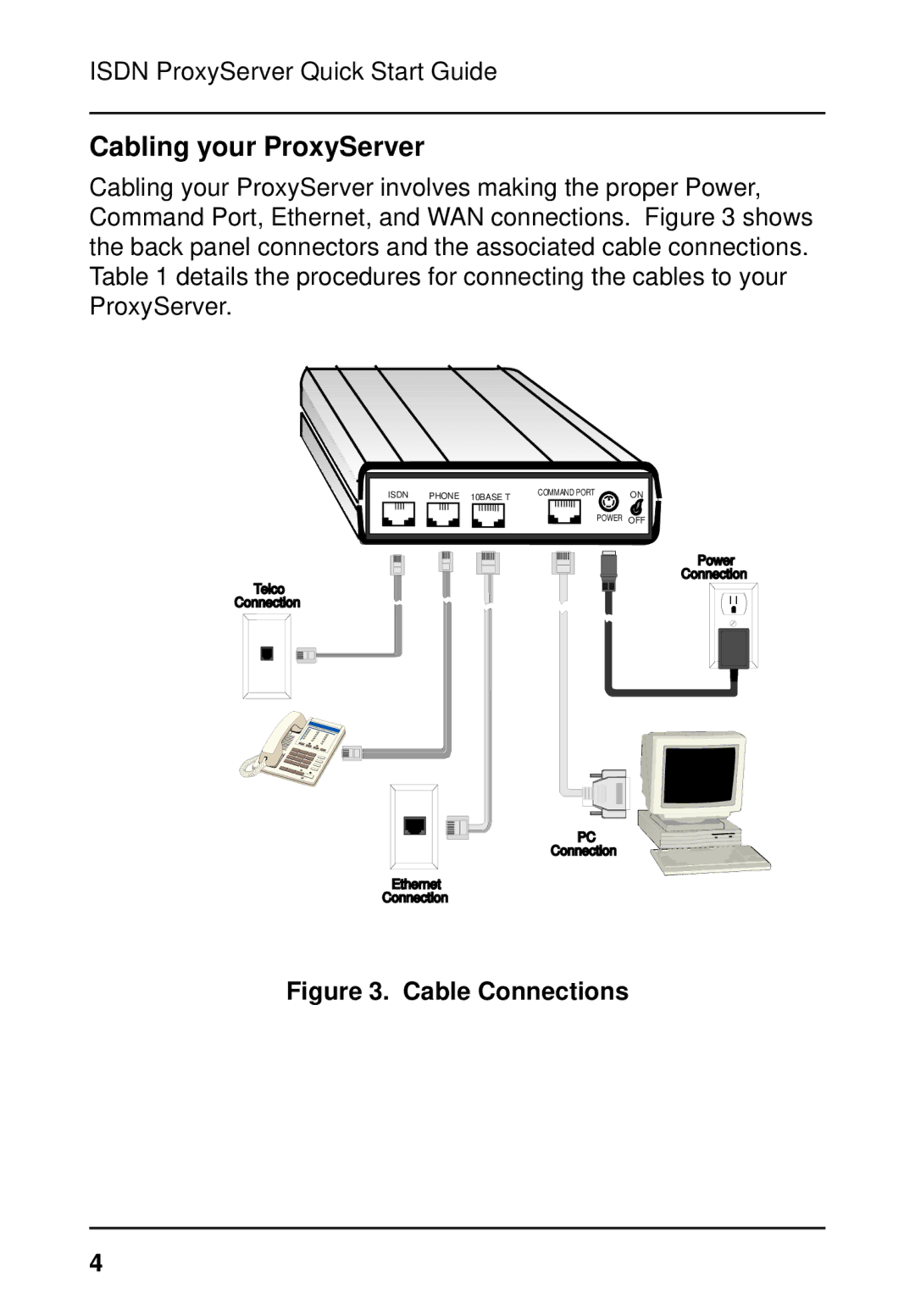 Multitech MTPSR1-202ST quick start Cabling your ProxyServer, Cable Connections 