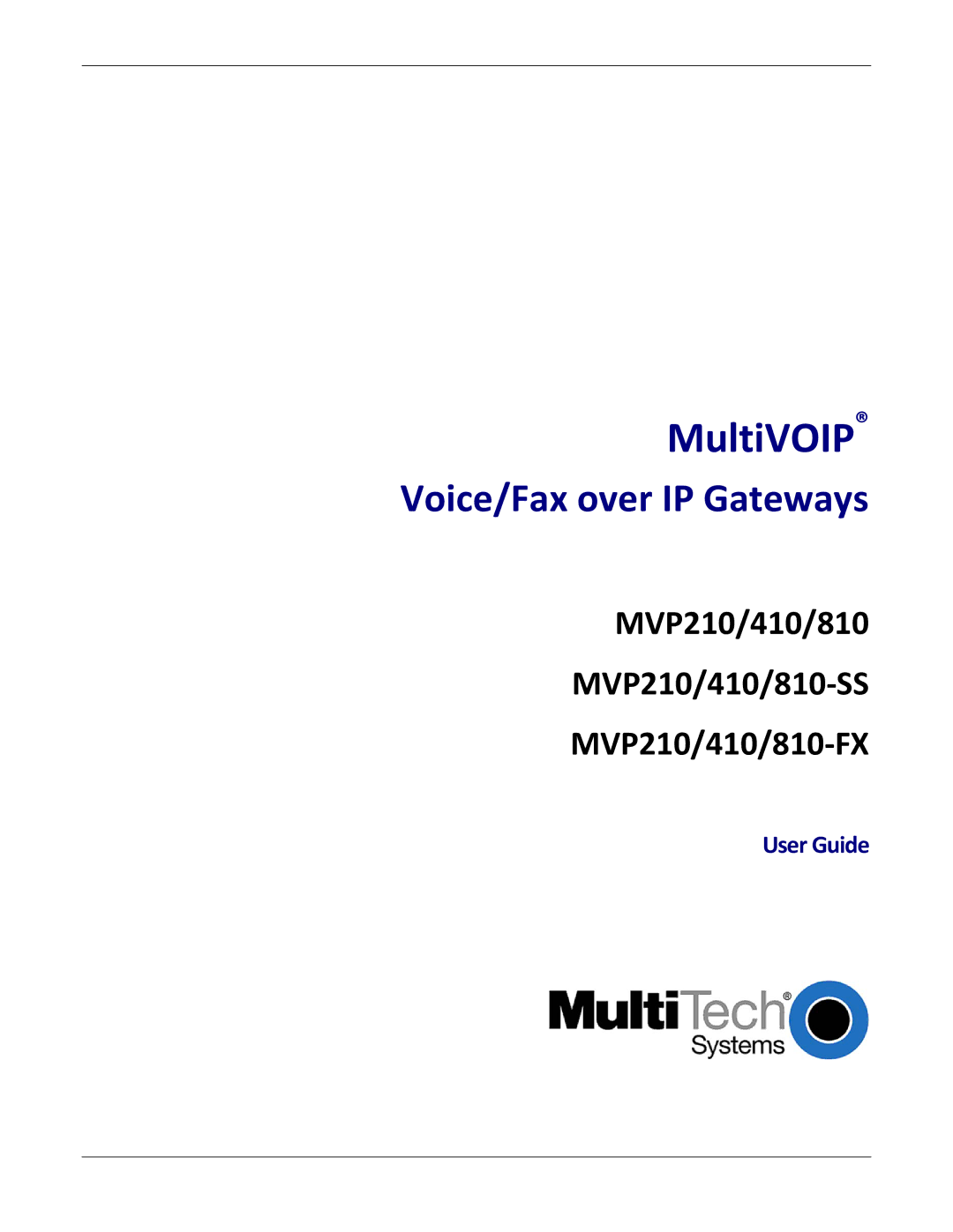 Multitech 810-FX, 810 MVP210, 810-SS MVP210, 410 manual MultiVOIP 