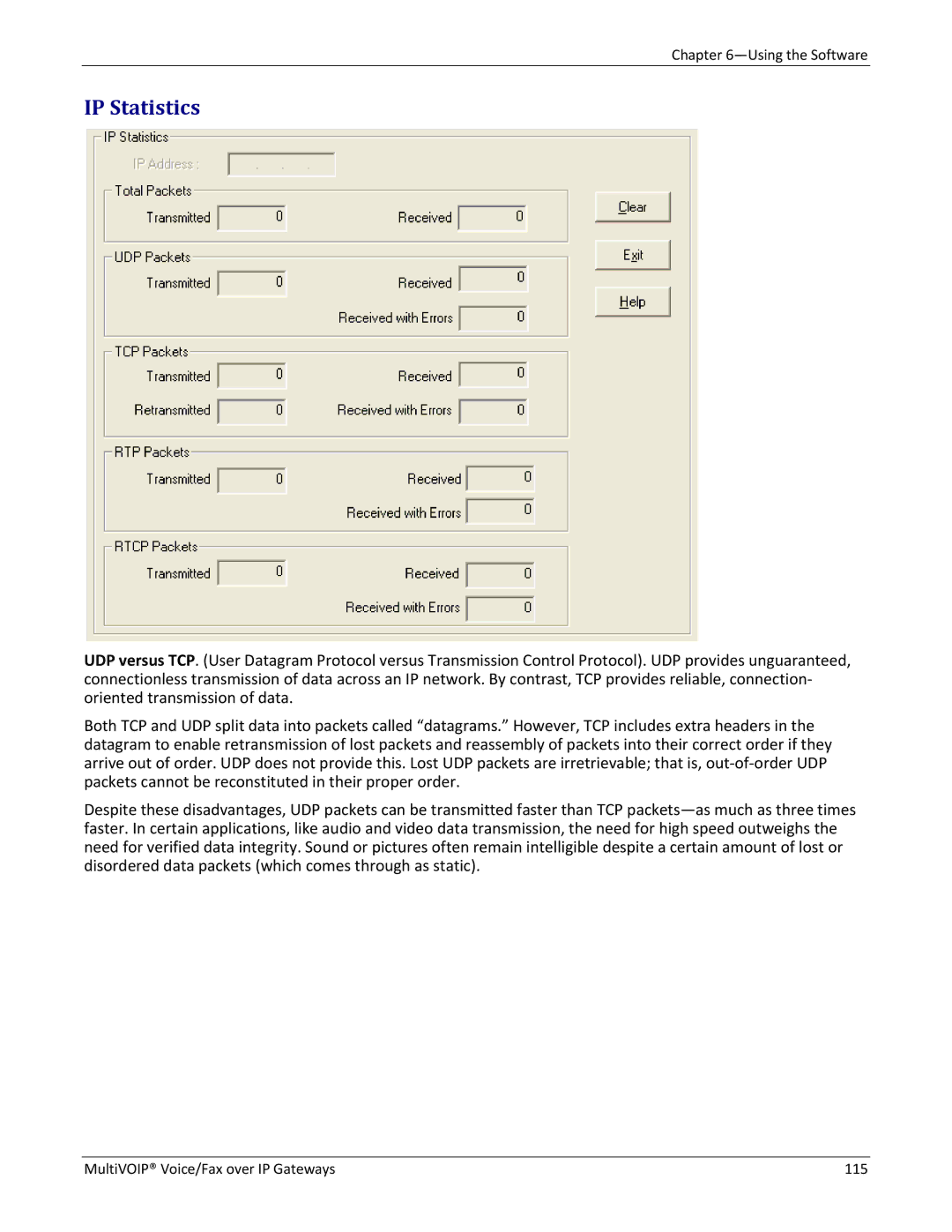 Multitech 810-FX, 810 MVP210, 810-SS MVP210, 410 manual IP Statistics 