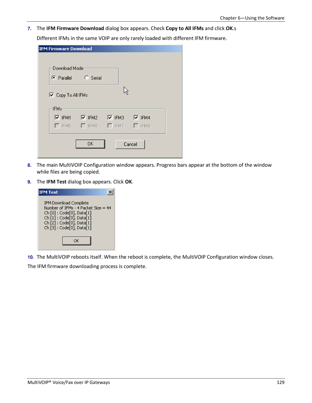 Multitech 410, 810-FX, 810 MVP210, 810-SS MVP210 manual MultiVOIP Voice/Fax over IP Gateways 129 