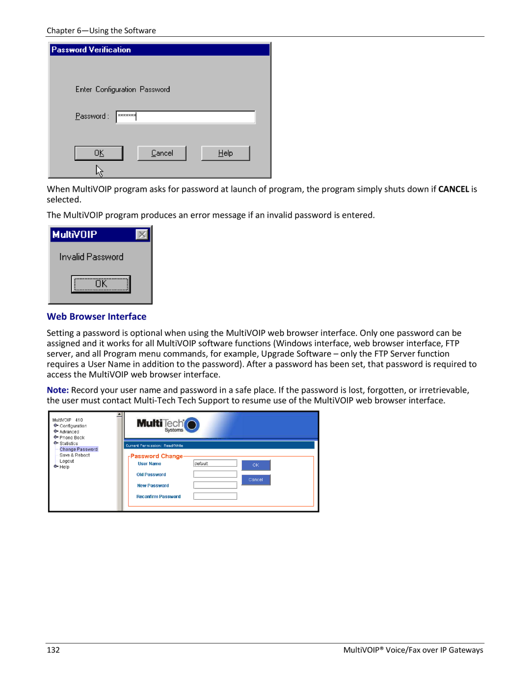 Multitech 810 MVP210, 810-FX, 810-SS MVP210, 410 manual Web Browser Interface, MultiVOIP Voice/Fax over IP Gateways 