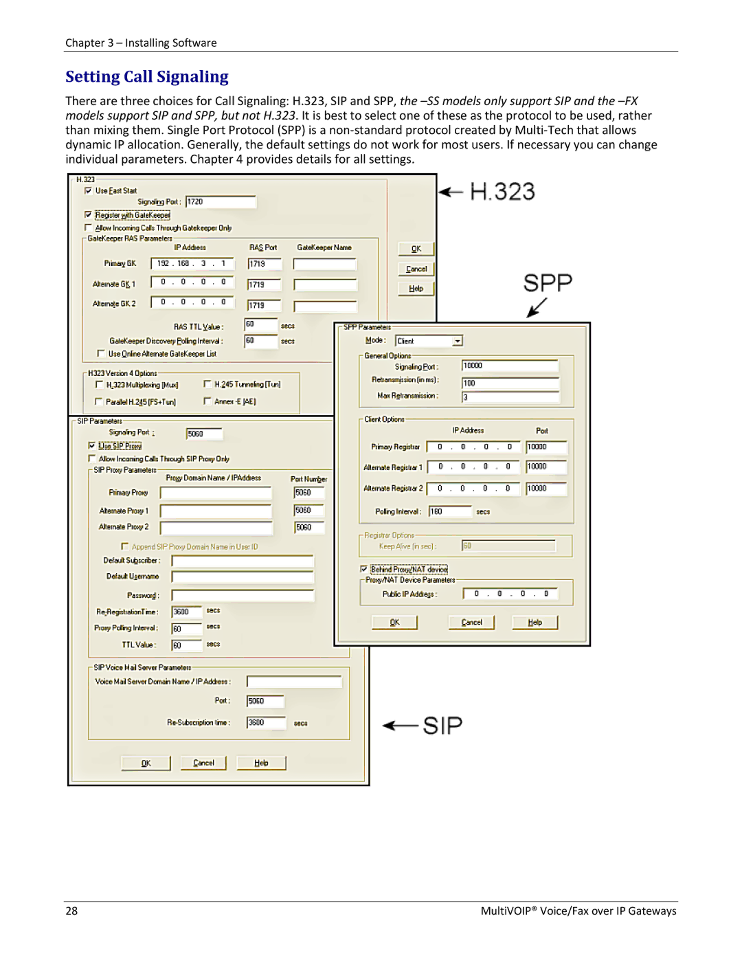 Multitech 810-SS MVP210, 810-FX, 810 MVP210, 410 manual Setting Call Signaling 