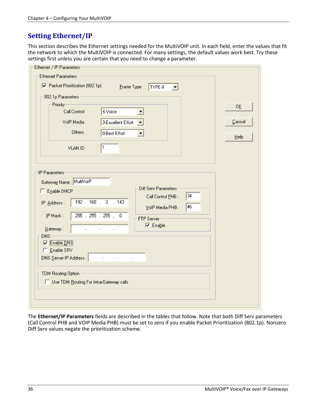 Multitech 810-FX, 810 MVP210, 810-SS MVP210, 410 manual Setting Ethernet/IP 