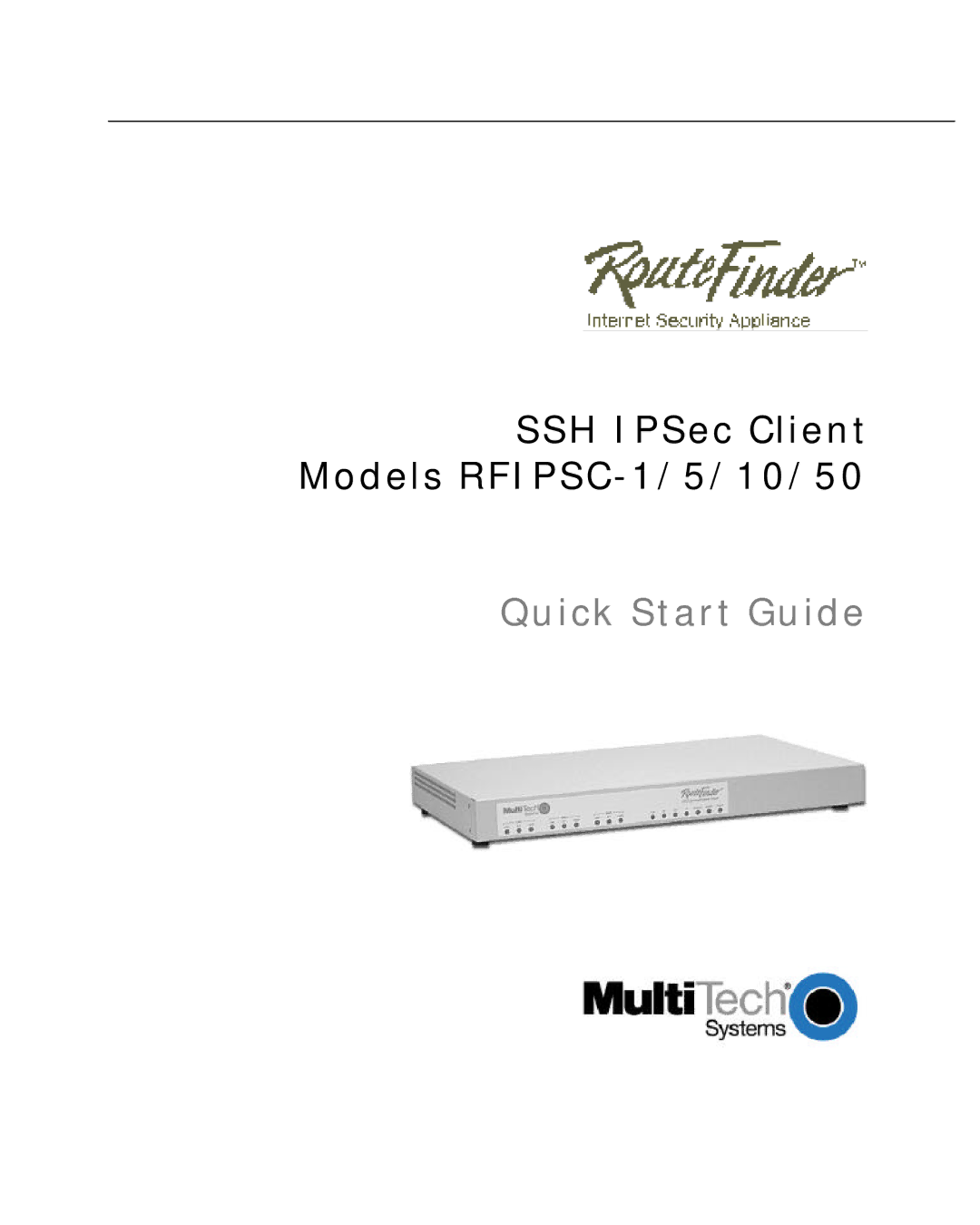 Multitech RFIPSC-10, RFIPSC-50 quick start Quick Start Guide 