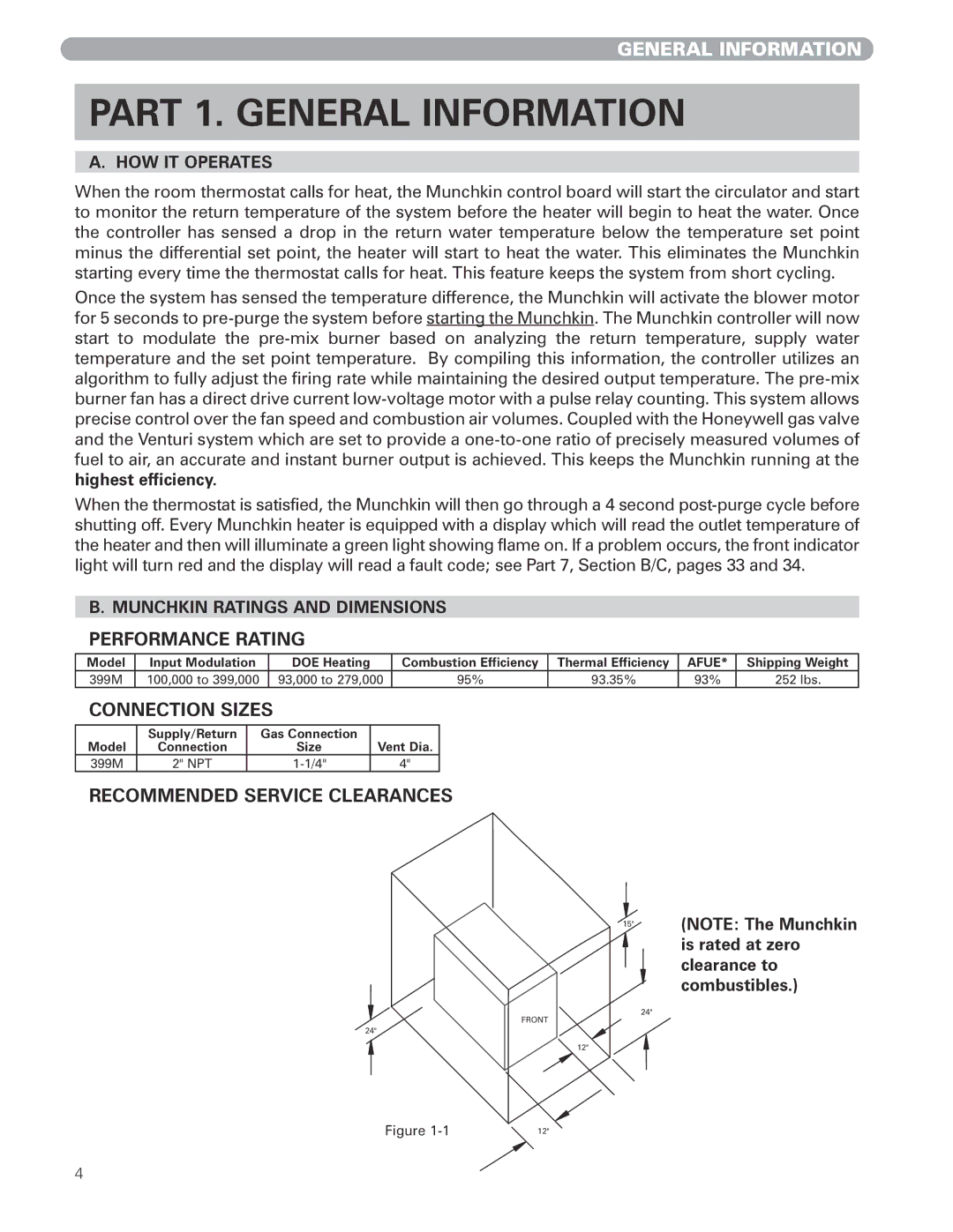 Munchkin 399M manual Part 1. General Information, HOW IT Operates, Munchkin Ratings and Dimensions 