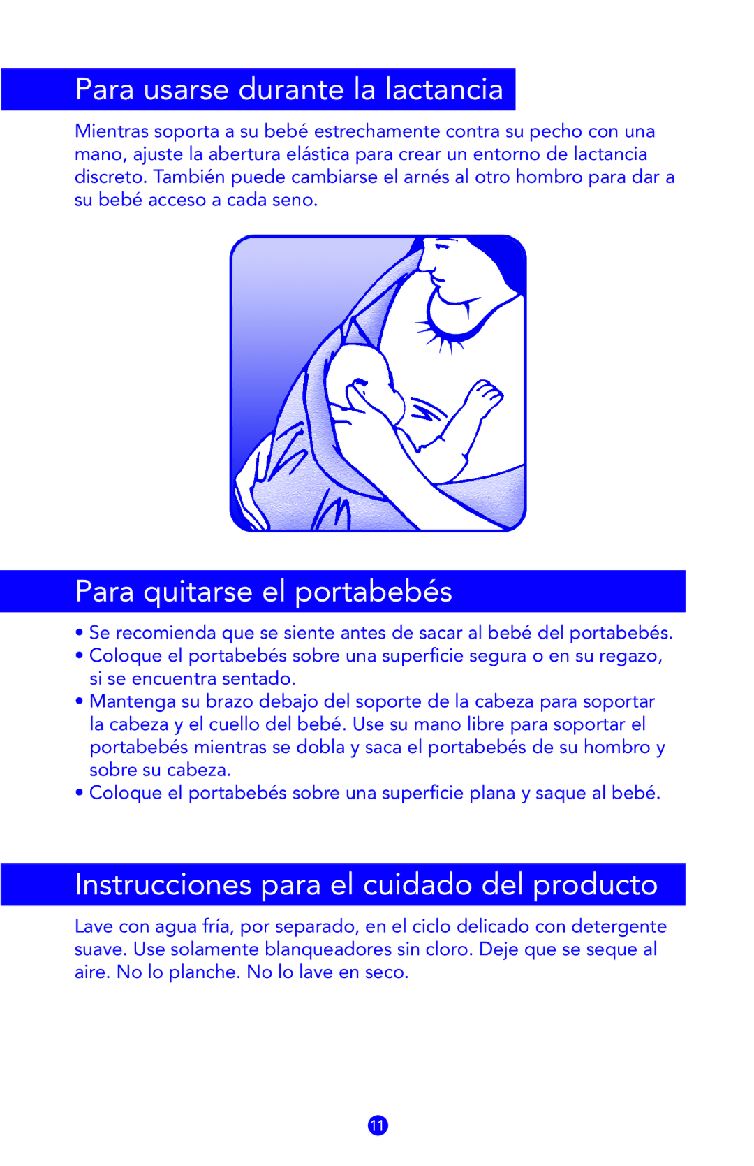 Munchkin Cargo Sling owner manual Para usarse durante la lactancia, Para quitarse el portabebés 