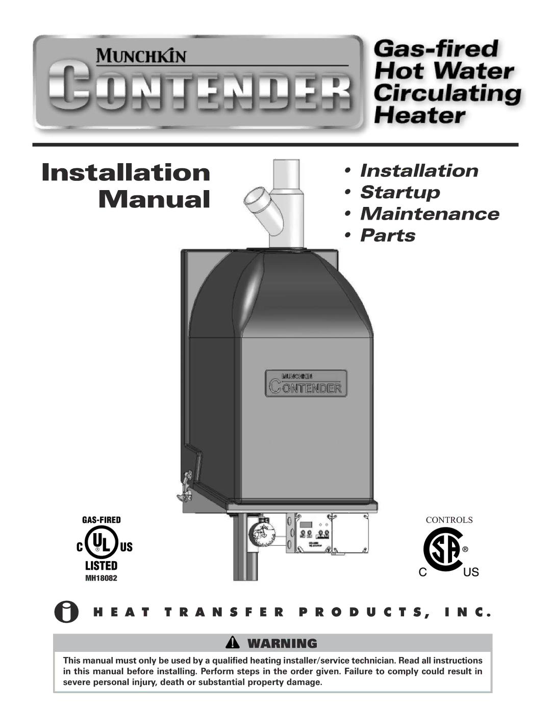 Munchkin Gas-Fired Hot Water Circulating Heater installation manual Installation Manual 