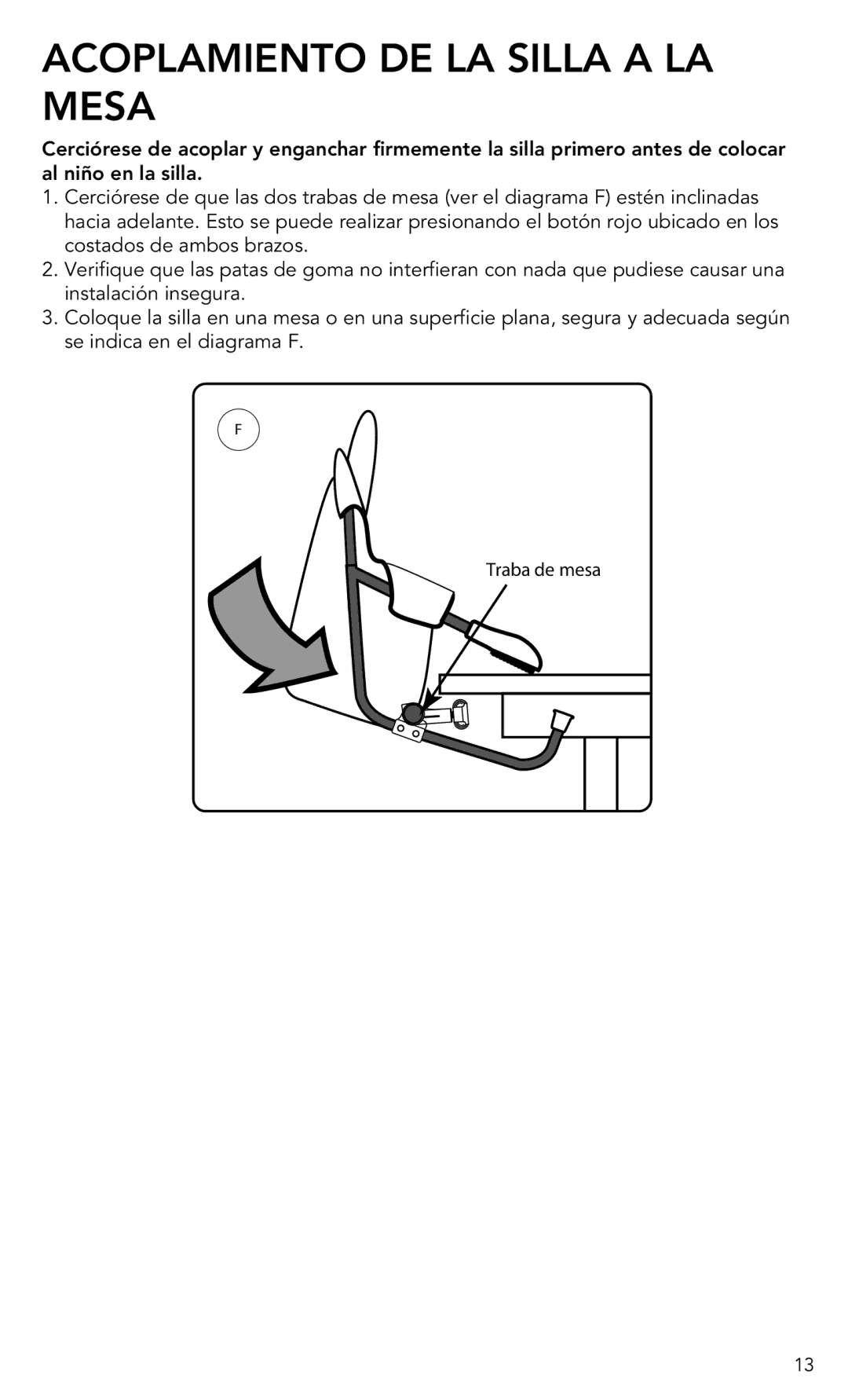 Munchkin Portable Hook-On Chair manual Acoplamiento DE LA Silla a LA Mesa 