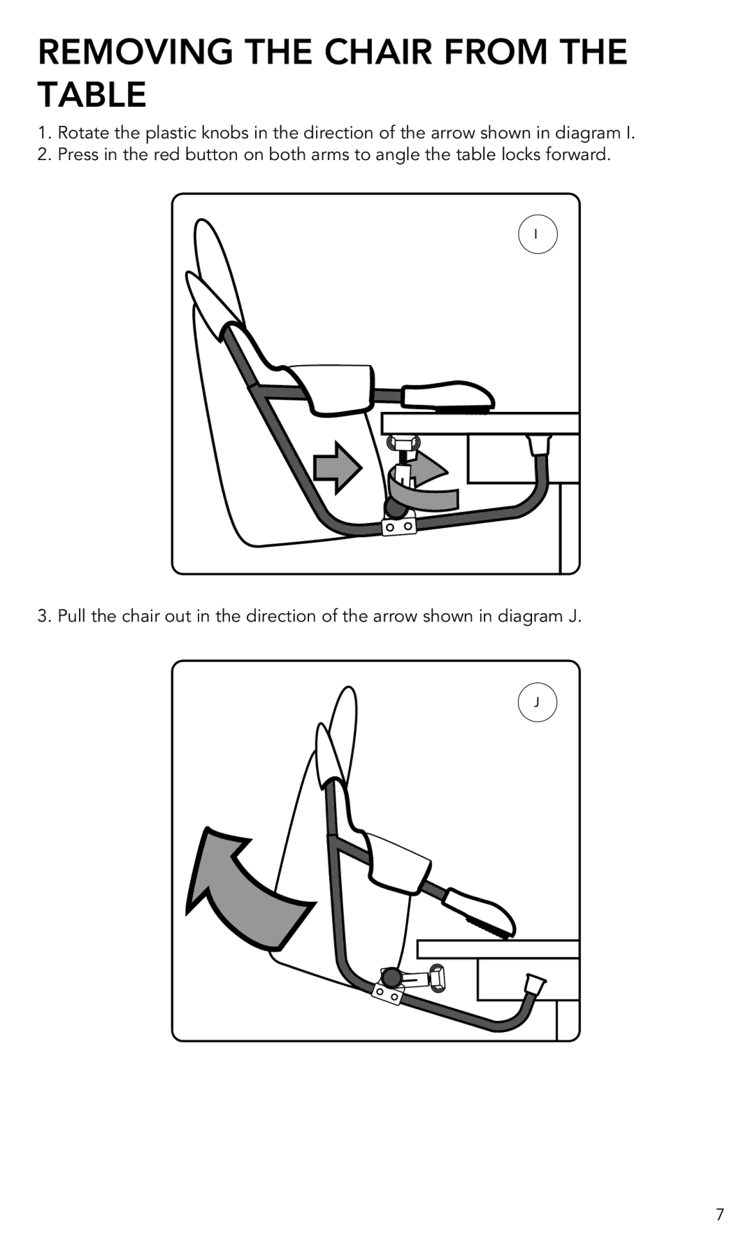 Munchkin Portable Hook-On Chair manual Removing the Chair from the Table 