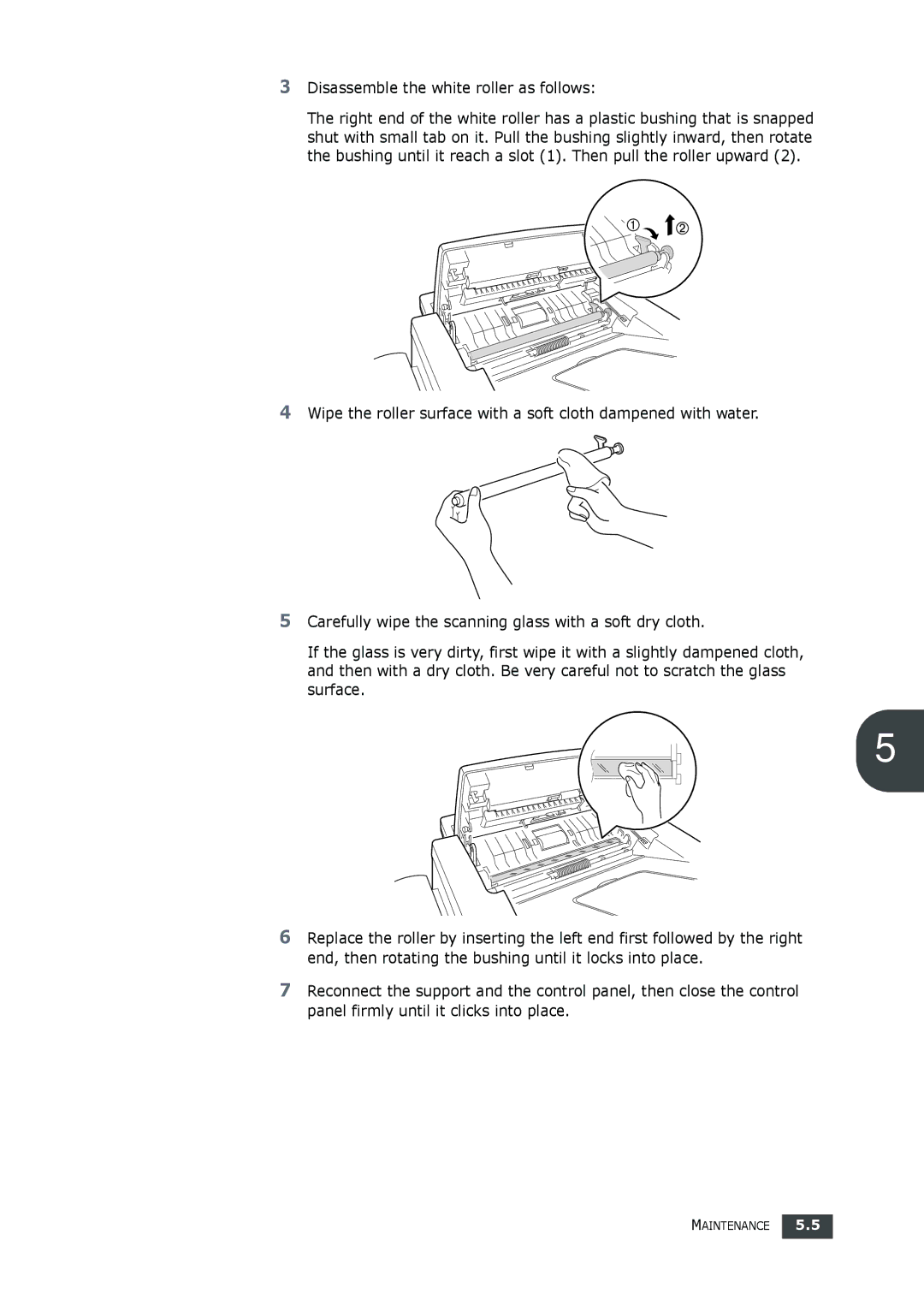 Muratec F-112 user manual Disassemble the white roller as follows 