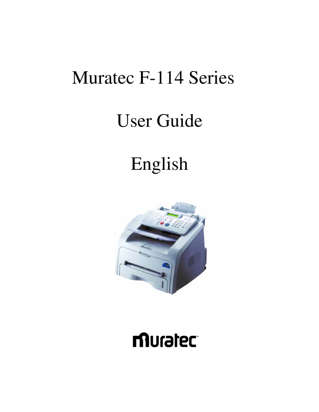 Muratec manual Muratec F-114 Series User Guide English 