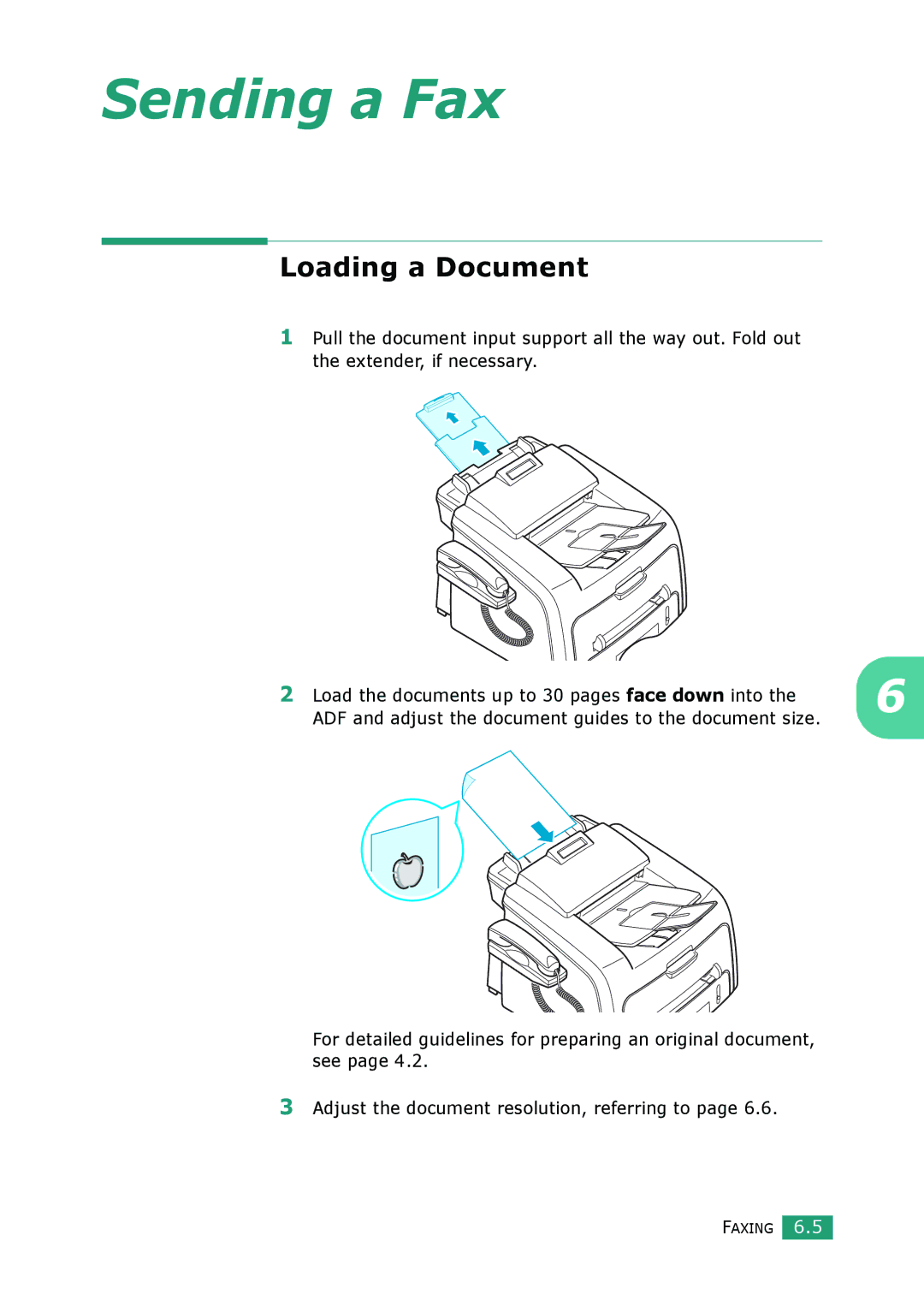 Muratec F-114 Series manual Sending a Fax, Loading a Document 