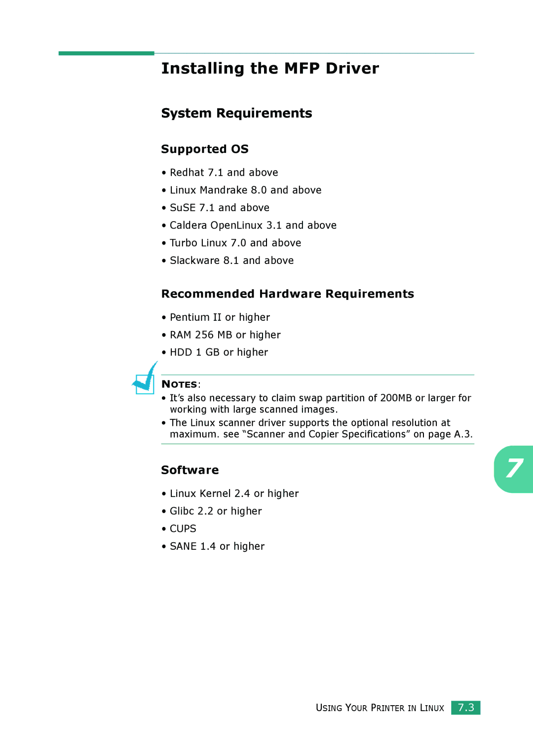 Muratec F-114 Series manual Installing the MFP Driver, Supported OS, Recommended Hardware Requirements, Software 