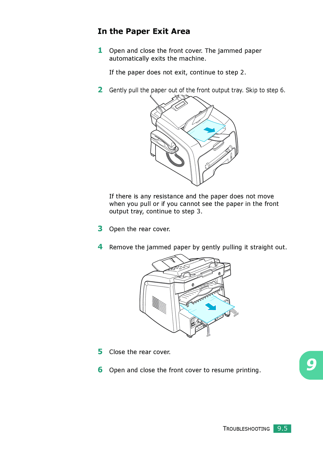 Muratec F-114 Series manual Paper Exit Area 