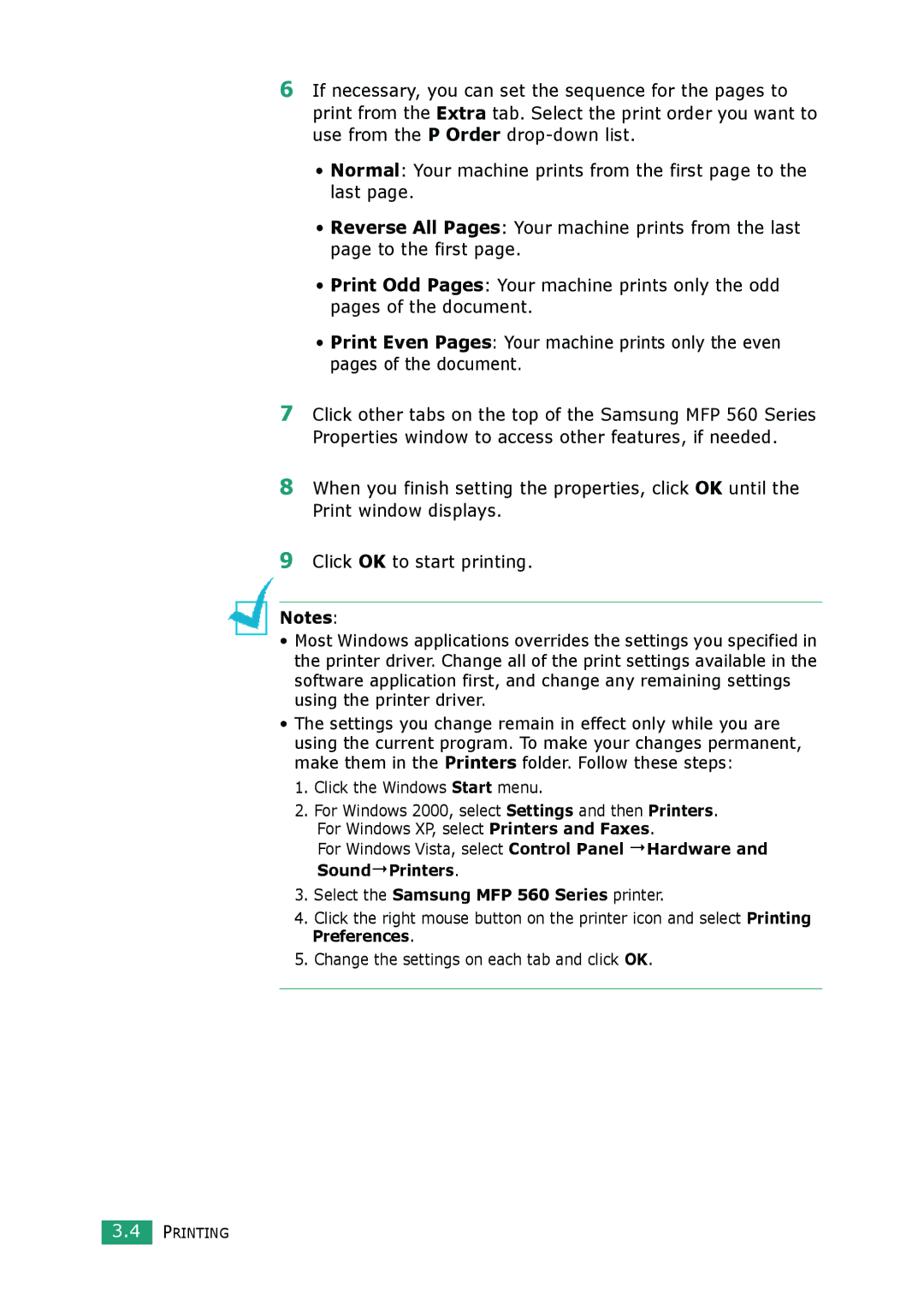 Muratec F-114 Series manual Select the Samsung MFP 560 Series printer 