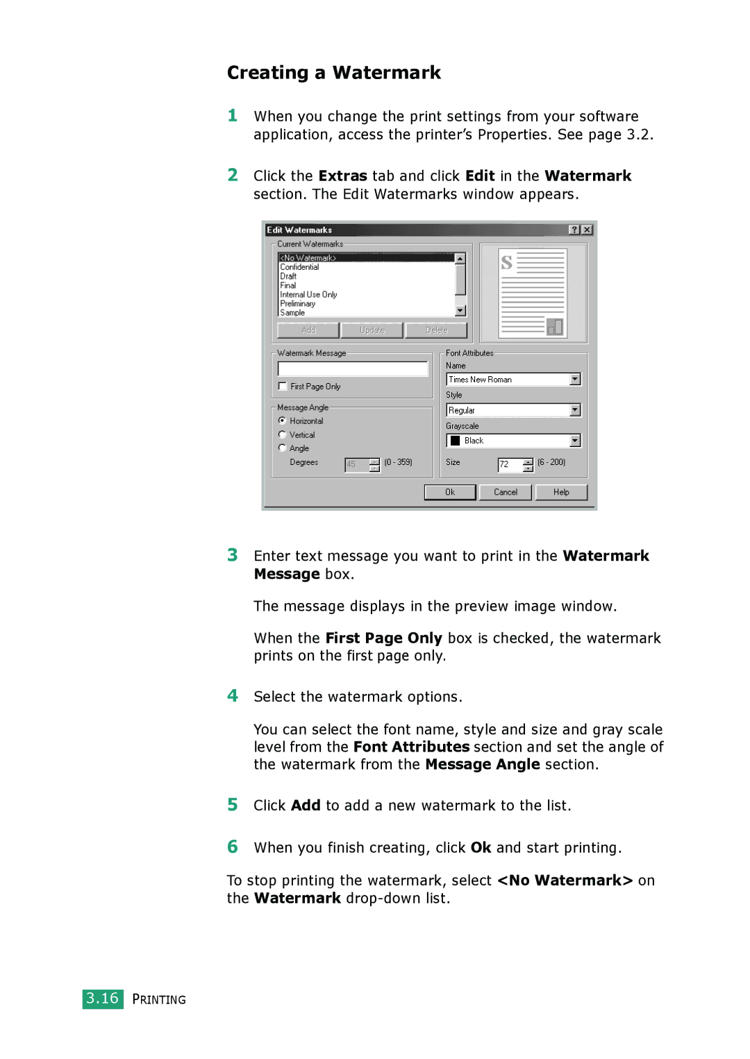 Muratec F-114 Series manual Creating a Watermark 