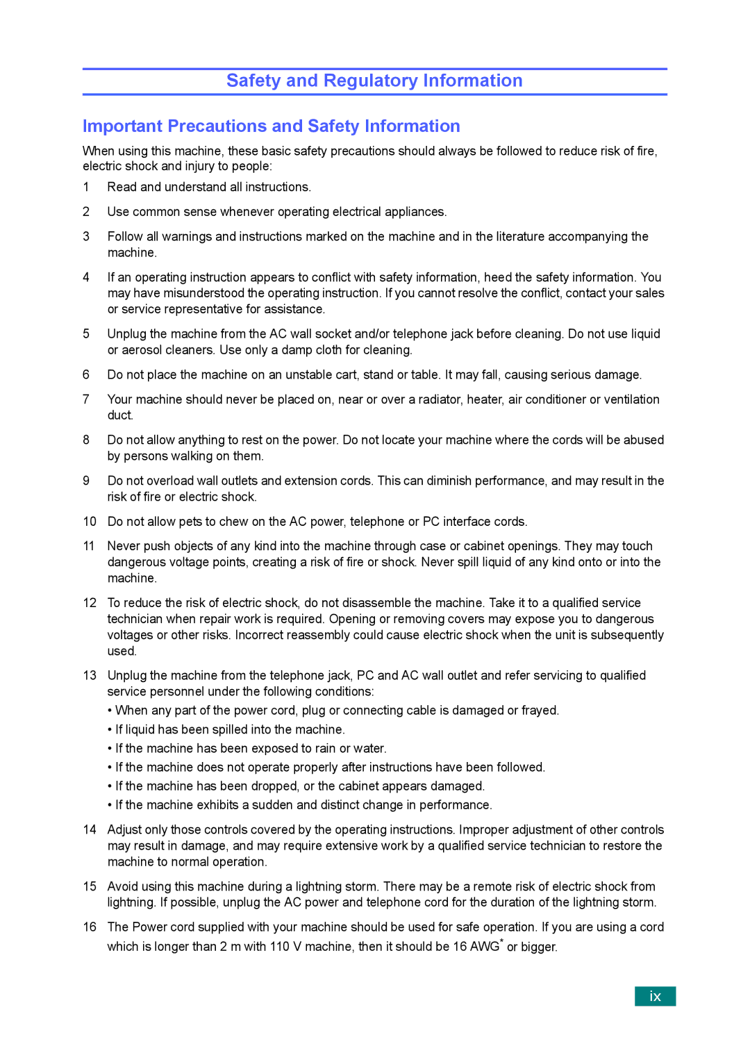 Muratec F-114 Series manual Safety and Regulatory Information 