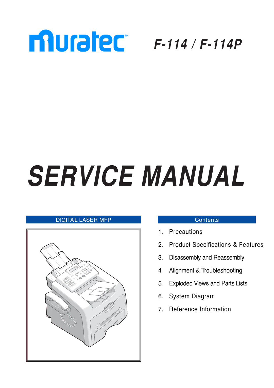 Muratec service manual 114 / F-114P 