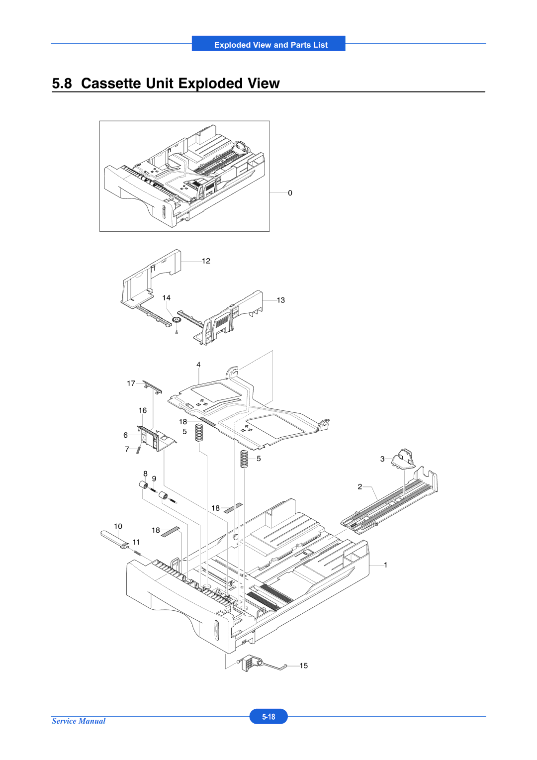 Muratec F-114P service manual Cassette Unit Exploded View 