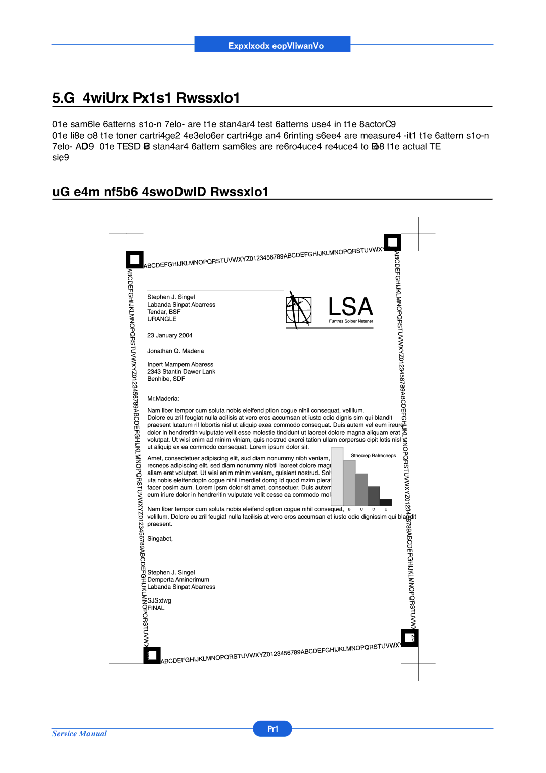 Muratec F-114P service manual Sample Tests Patterns, A4 ISO 19752 Standard Patterns 