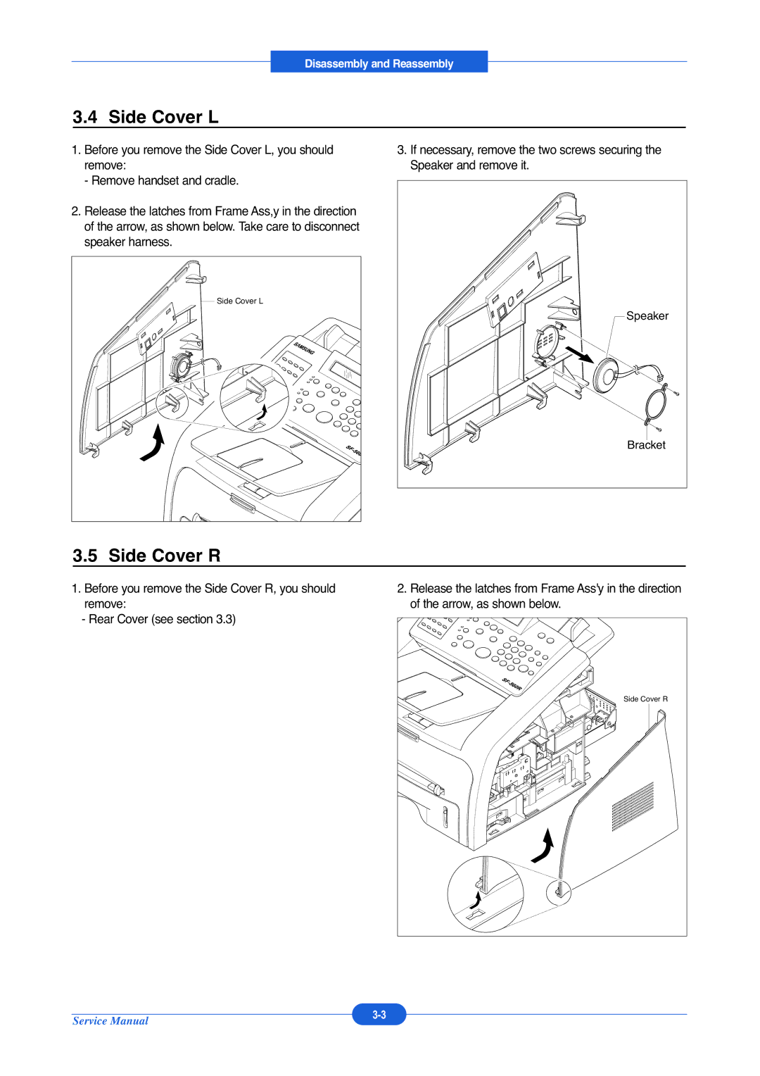 Muratec F-114P service manual Side Cover L, Side Cover R 