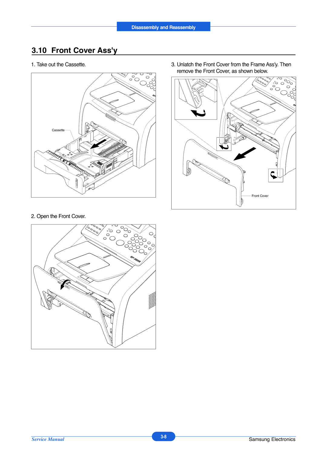 Muratec F-114P service manual Front Cover Assy 