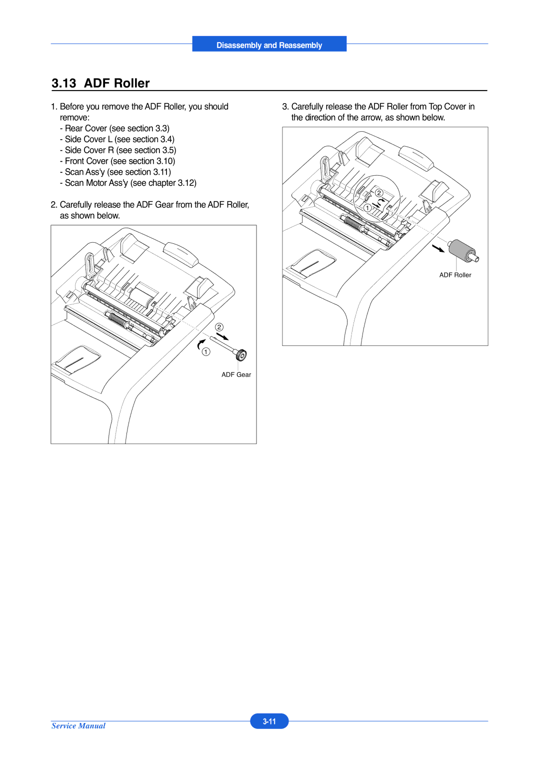 Muratec F-114P service manual ADF Roller 