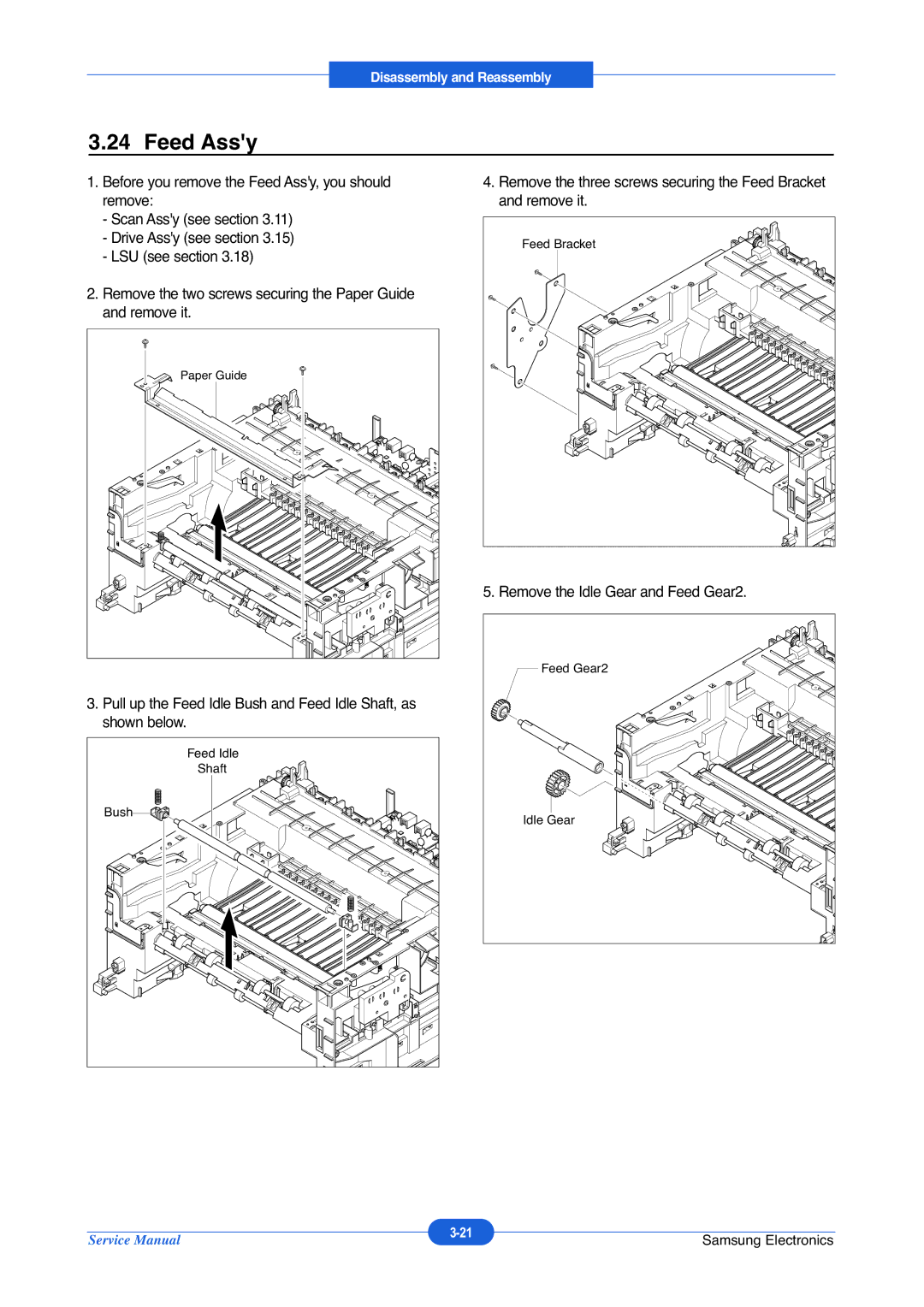 Muratec F-114P service manual Feed Assy 