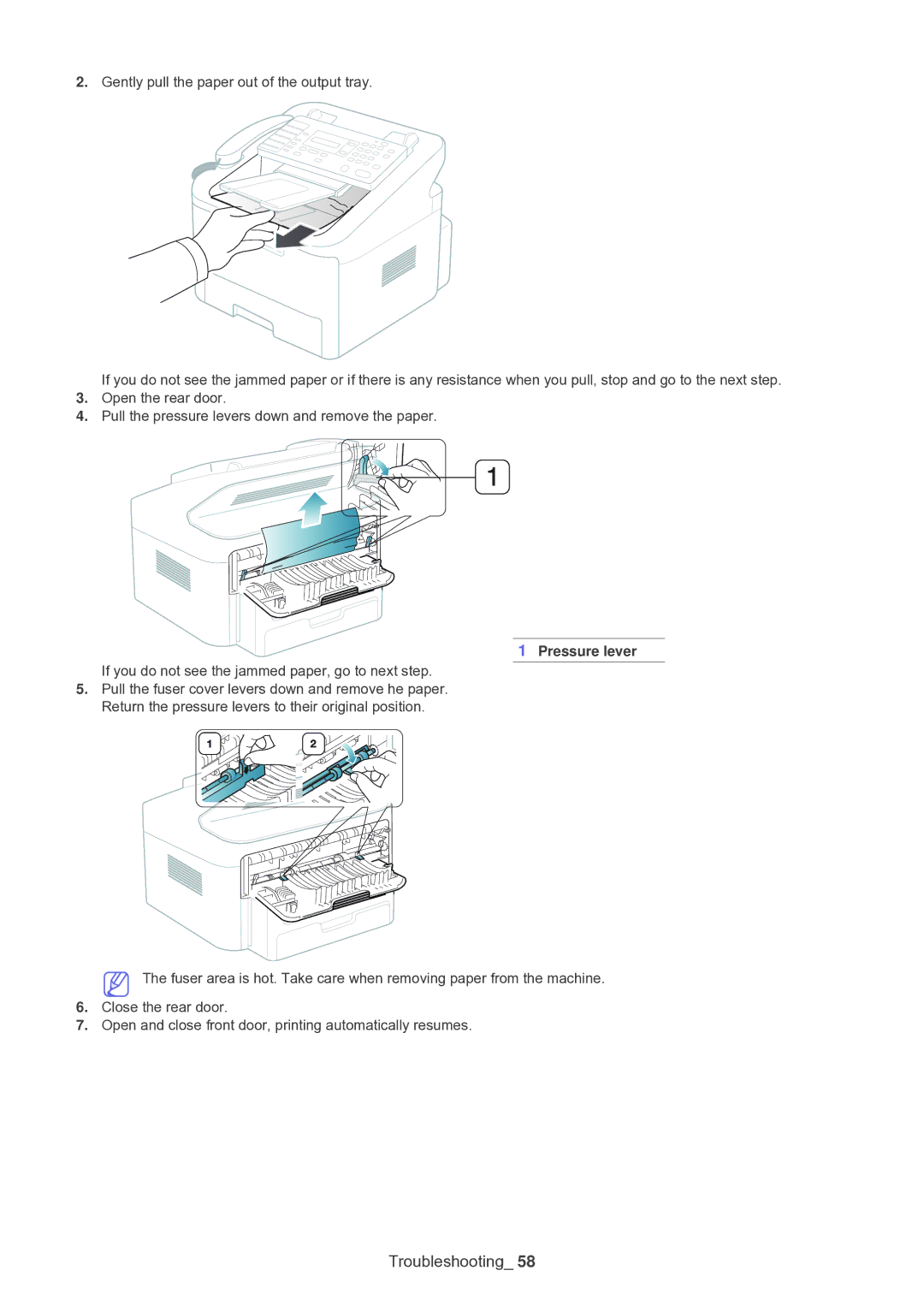 Muratec F-116 manual If you do not see the jammed paper, go to next step 