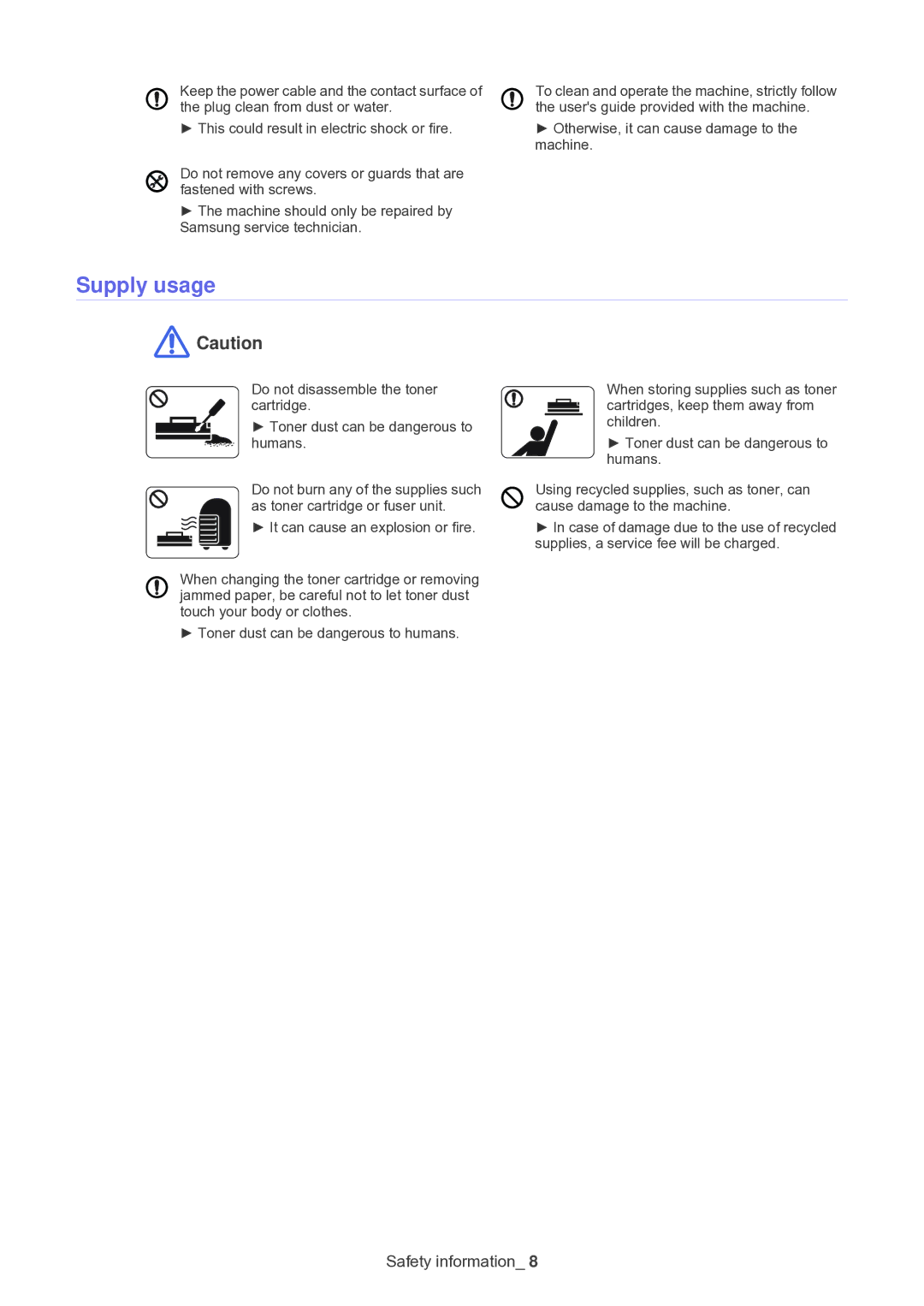 Muratec F-116 manual Supply usage 