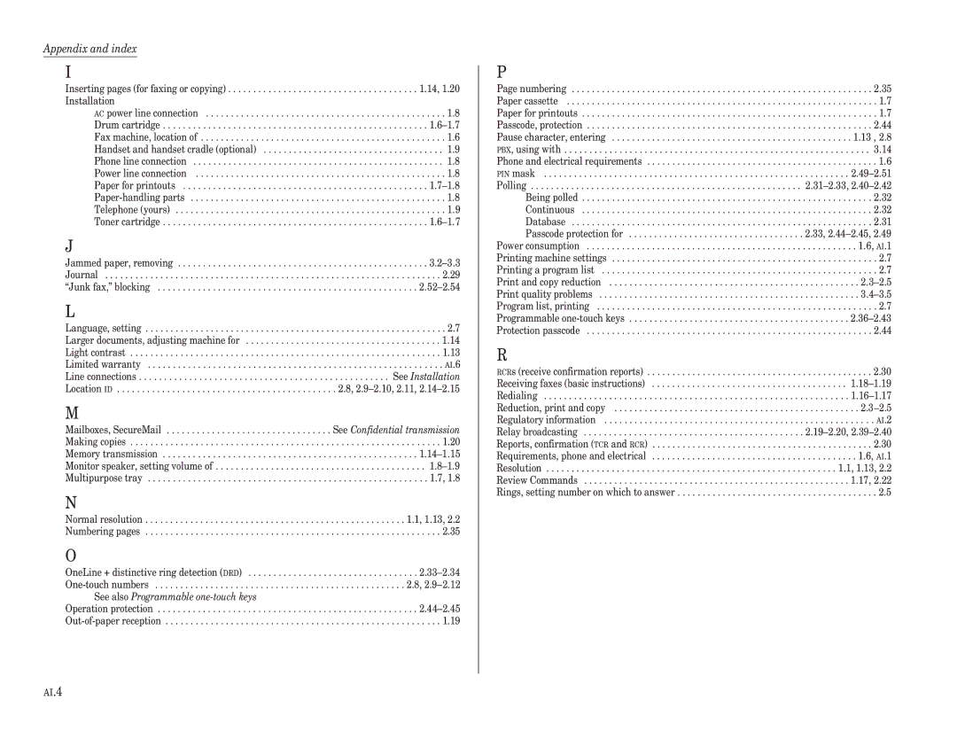 Muratec F-100, F-150, F-120 manual See also Programmable one-touch keys 