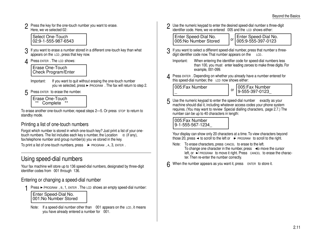 Muratec F-160 operating instructions Using speed-dial numbers 