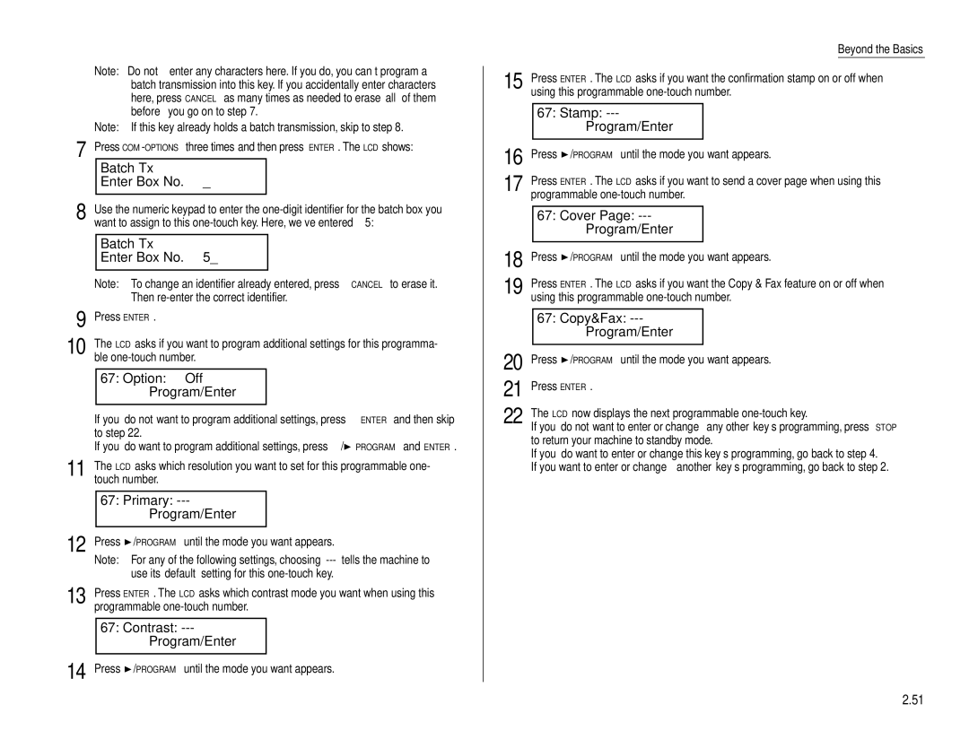 Muratec F-160 operating instructions Programmable one-touch number 