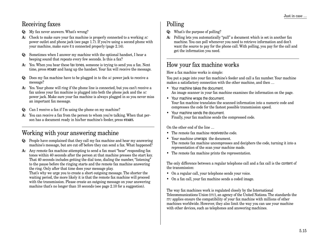 Muratec F-320 manual Receiving faxes, Working with your answering machine, Polling, How your fax machine works 