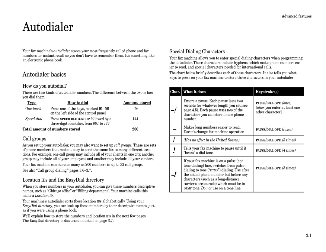 Muratec F-320 manual Autodialer basics 