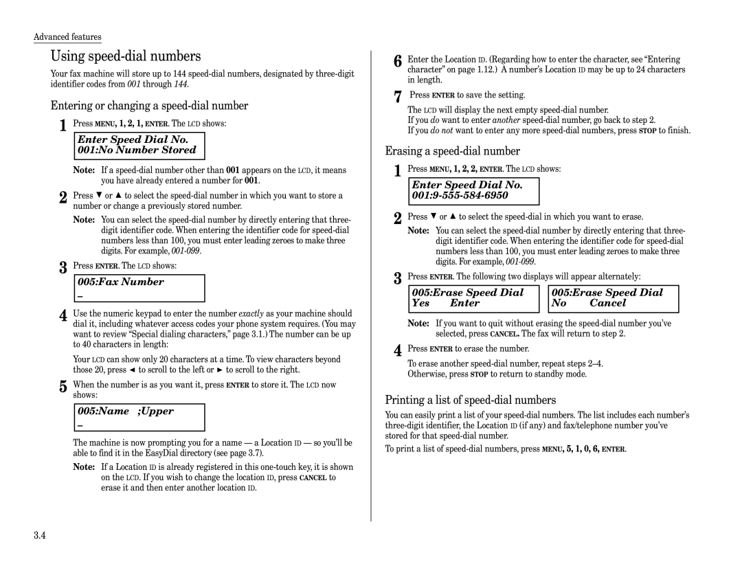 Muratec F-320 manual Using speed-dial numbers 